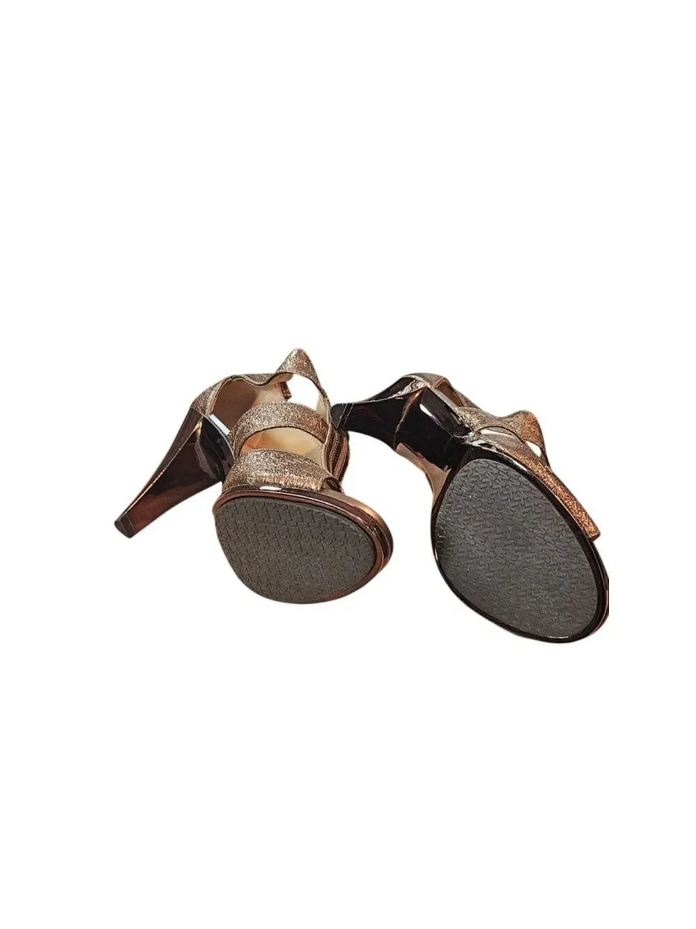 Michael Kors Bronze Metallic Zipper Heels